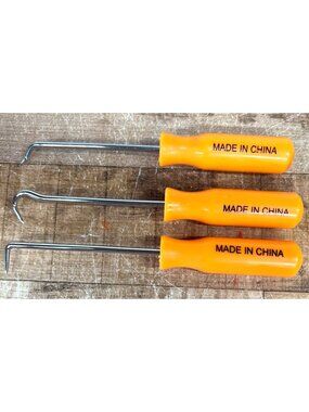 Precision Hook & Pick Set 3-Piece With Orange Handles For Crafts & General Use